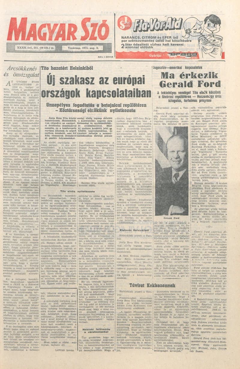 Magyar Szó, 32. évf. 1975. augusztus 3. 211. sz.