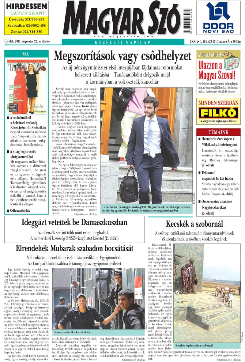 Magyar Szó, 70. évf. 2013. augusztus 22. 194. sz. 1–20. oldal