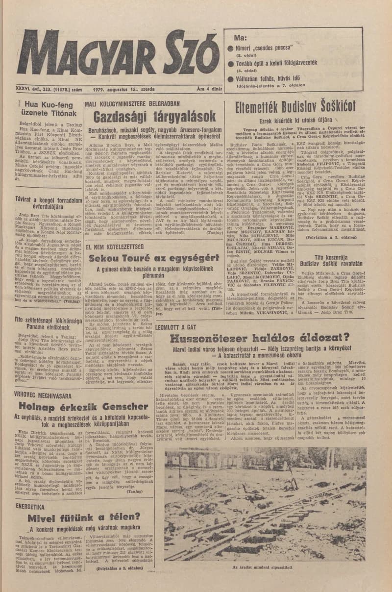 Magyar Szó, 36. évf. 1979. augusztus 15. 223. sz. 1–16. oldal