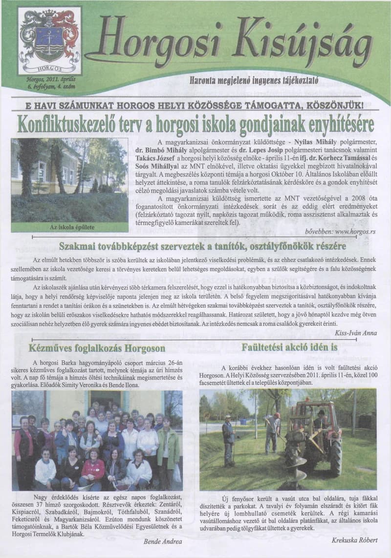 Horgosi Kisújság, 6. évf. 2011. április. 4. sz.