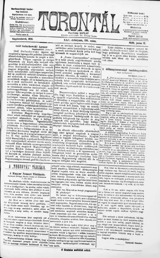 Torontál, 25. évf. 1896. június 15. 136. sz.