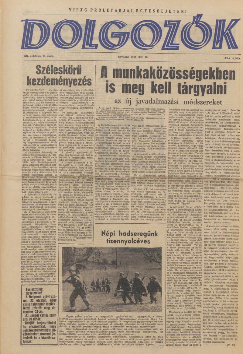 Dolgozók, 13. évf. 1959. december 18. 51. sz.