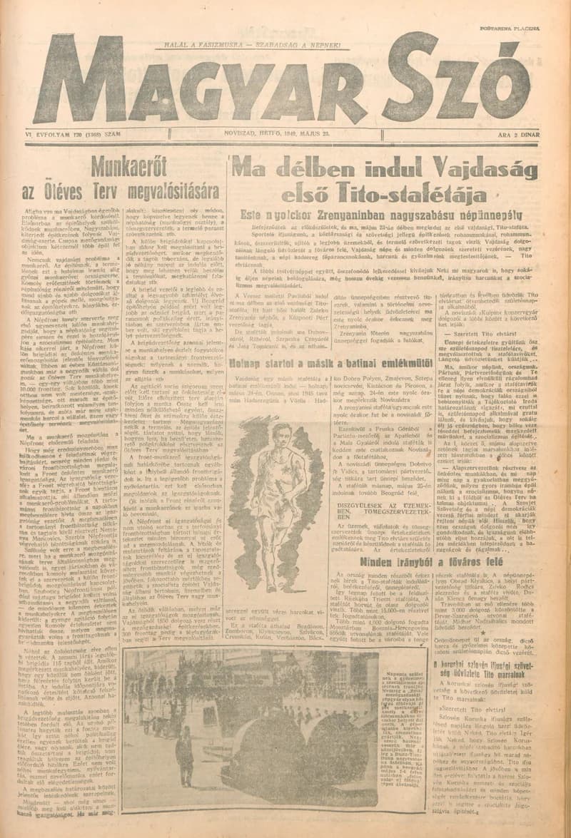 Magyar Szó, 6. évf. 1949. május 23. 120. sz. 1–4. oldal