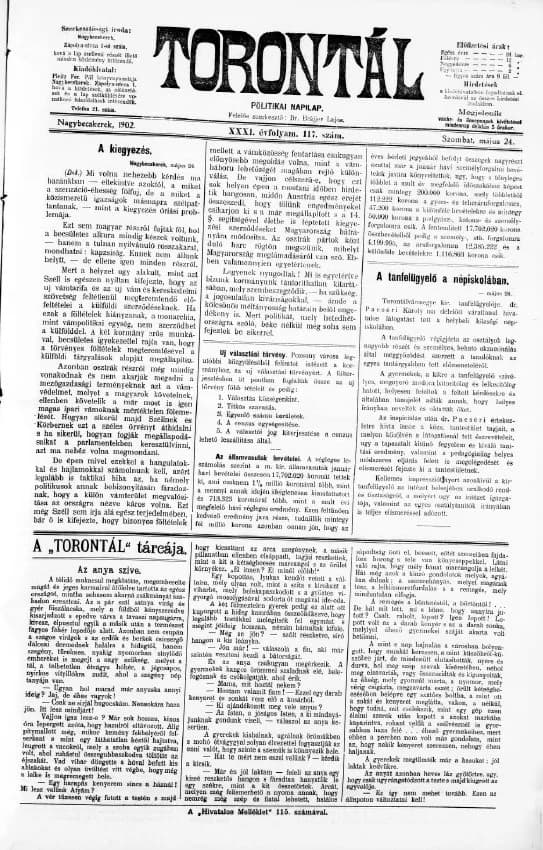 Torontál, 31. évf. 1902. május 24. 117. sz.