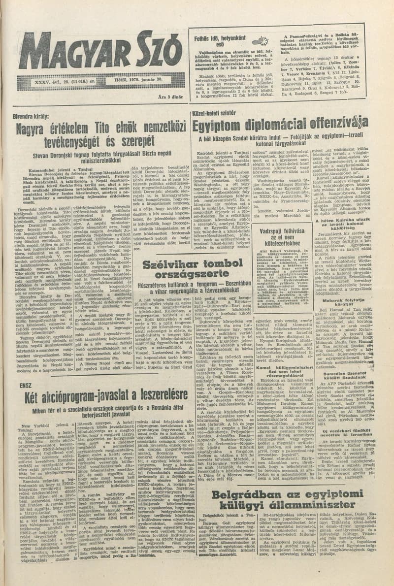 Magyar Szó, 35. évf. 1978. január 30. 28. sz. 1–8. oldal