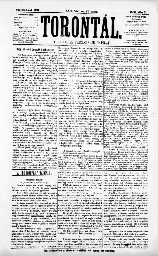 Torontál, 22. évf. 1893. július 31. 173. sz.