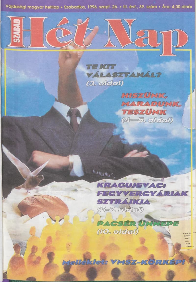 Szabad Hét Nap, 3. évf. 1996. szeptember 26. 39. sz.
