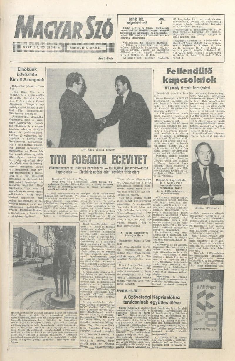 Magyar Szó, 35. évf. 1978. április 15. 103. sz. 1–20. oldal