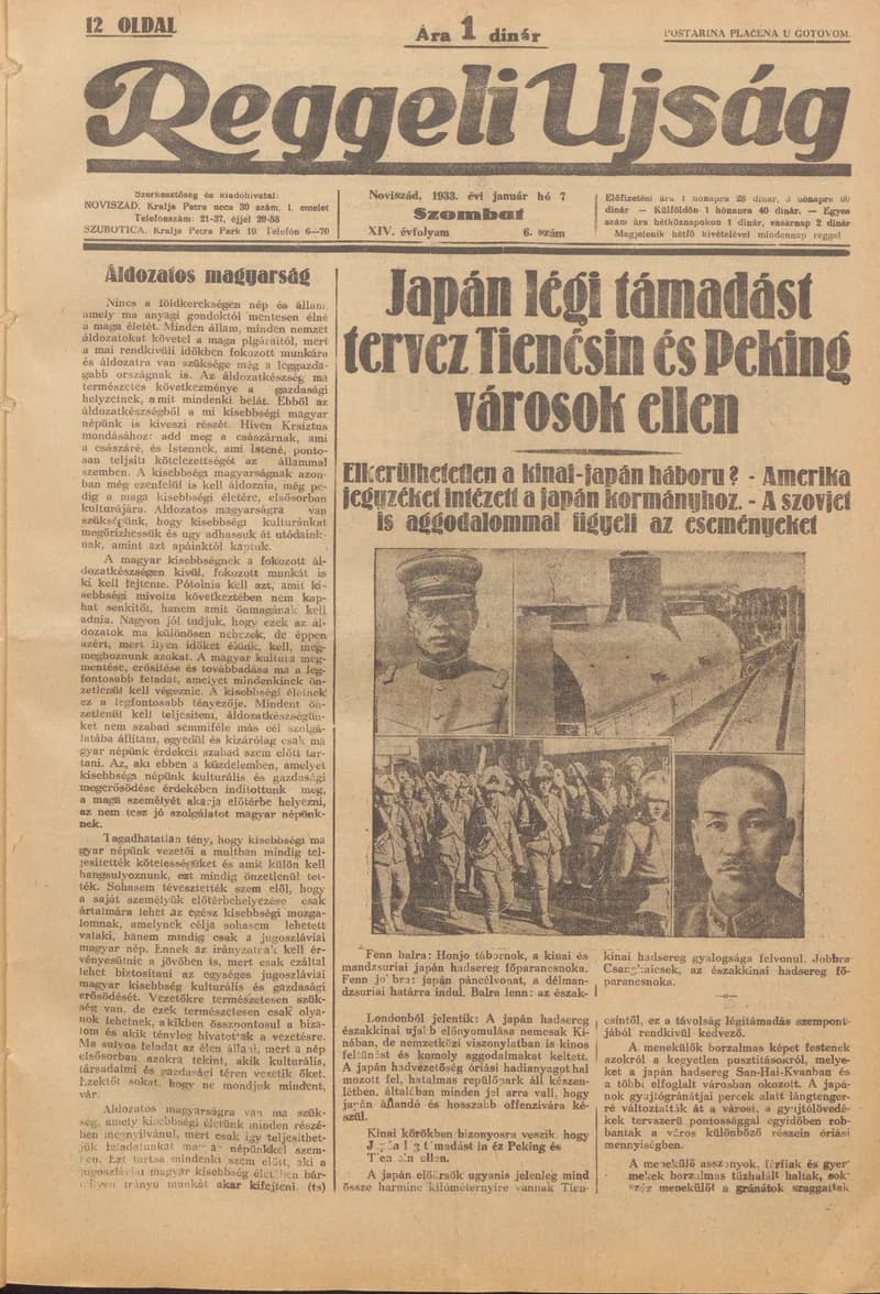 Reggeli Újság, 14. évf. 1933. január 7. 6. sz.