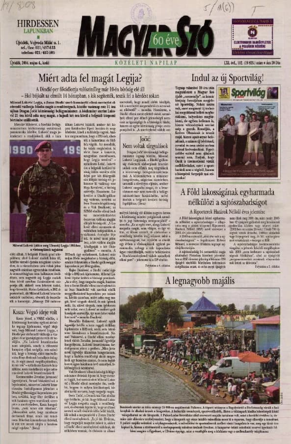 Magyar Szó, 61. évf. 2004. május 4. 102. sz. 1–16. oldal
