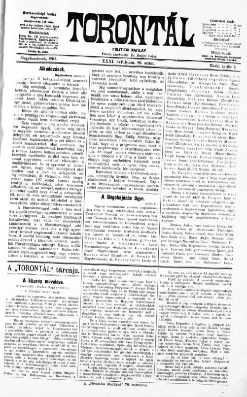 Torontál, 31. évf. 1902. április 8. 80. sz.