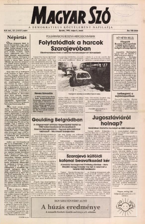 Magyar Szó, 49. évf. 1992. május 5. 121. sz. 1–20. oldal
