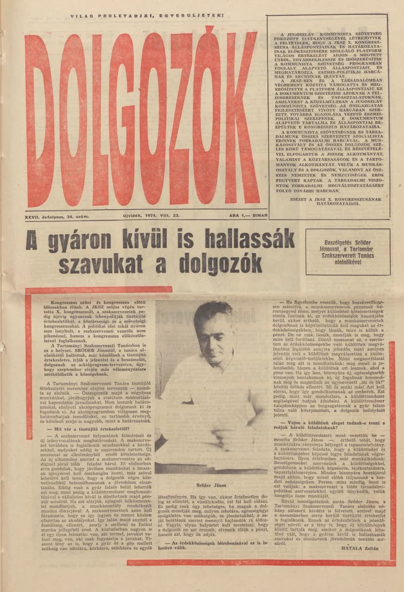 Dolgozók, 28. évf. 1974. augusztus 23. 34. sz.