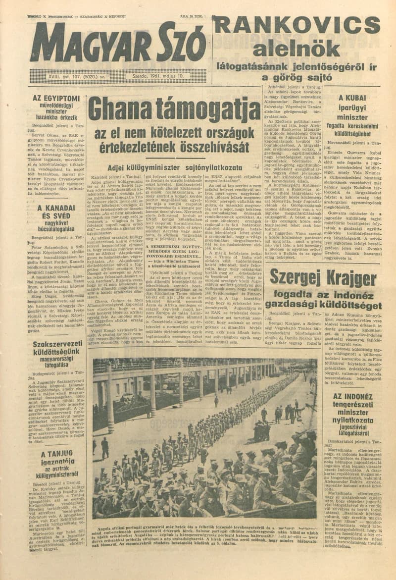 Magyar Szó, 18. évf. 1961. május 10. 107. sz. 1–14. oldal