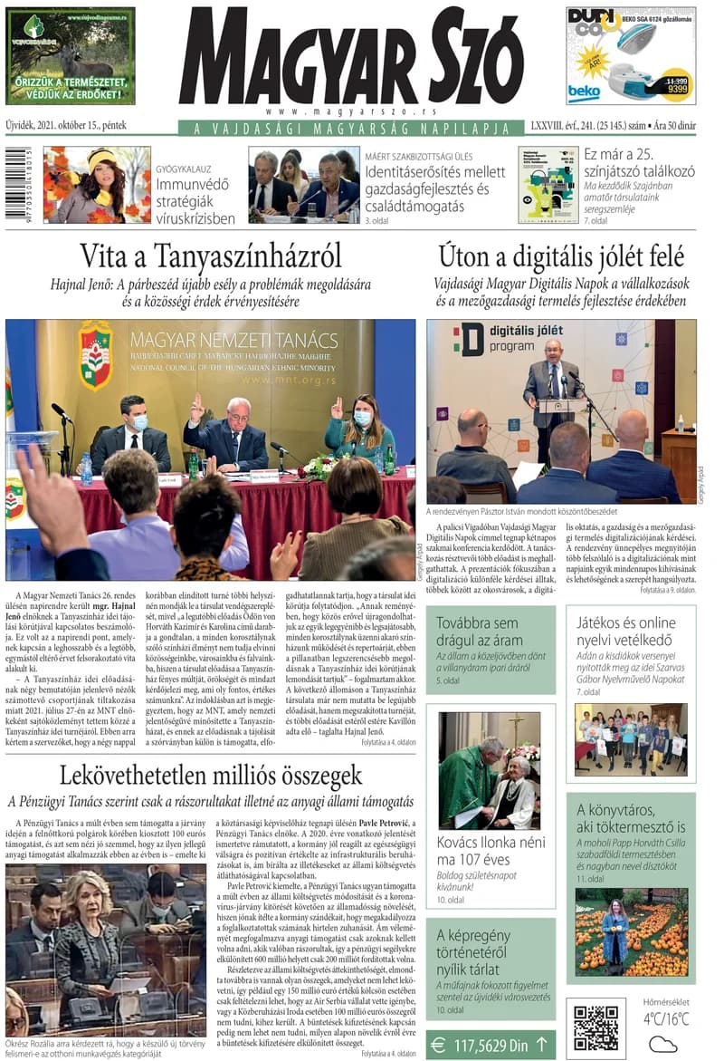 Magyar Szó, 78. évf. 2021. október 15. 241. sz. 1–16. oldal