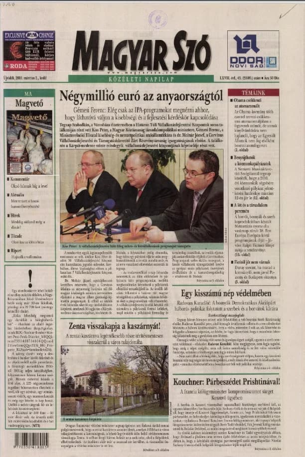 Magyar Szó, 67. évf. 2010. március 2. 49. sz. 1–20. oldal