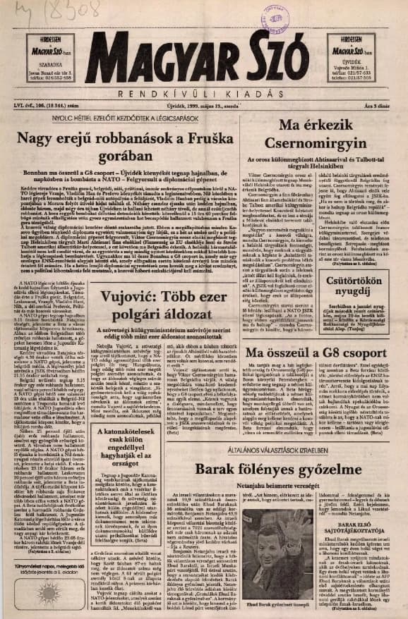 Magyar Szó, 56. évf. 1999. május 19. 106. sz. 1–8. oldal