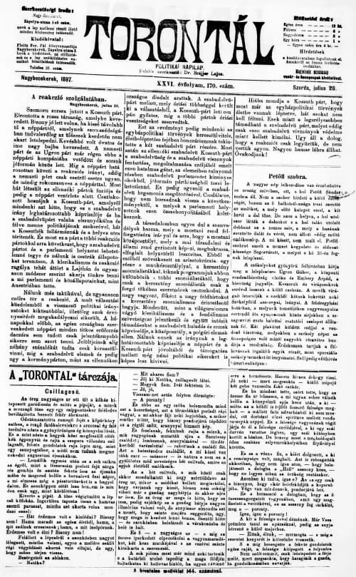 Torontál, 26. évf. 1897. július 28. 170. sz.