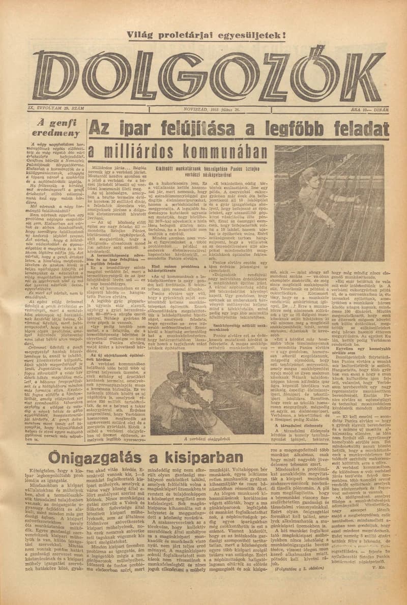Dolgozók, 9. évf. 1955. július 26. 29. sz.