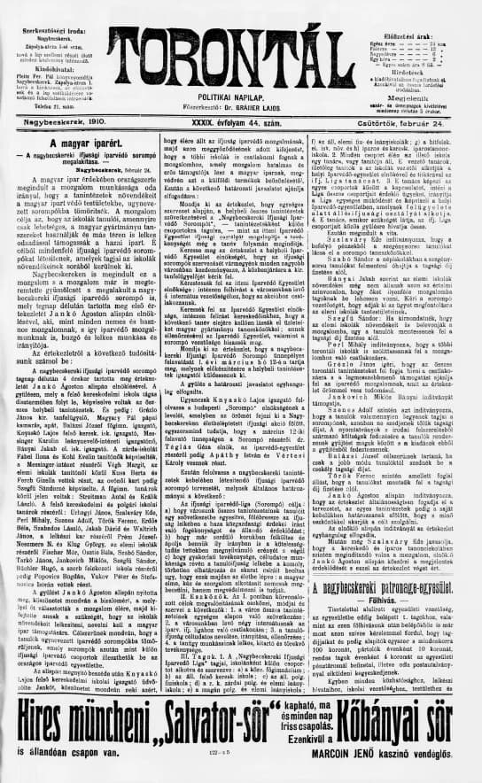 Torontál, 39. évf. 1910. február 24. 44. sz.