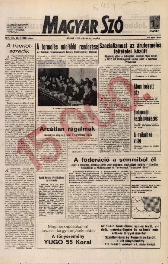 Magyar Szó, 46. évf. 1989. március 4. 61. sz. 1–24. oldal