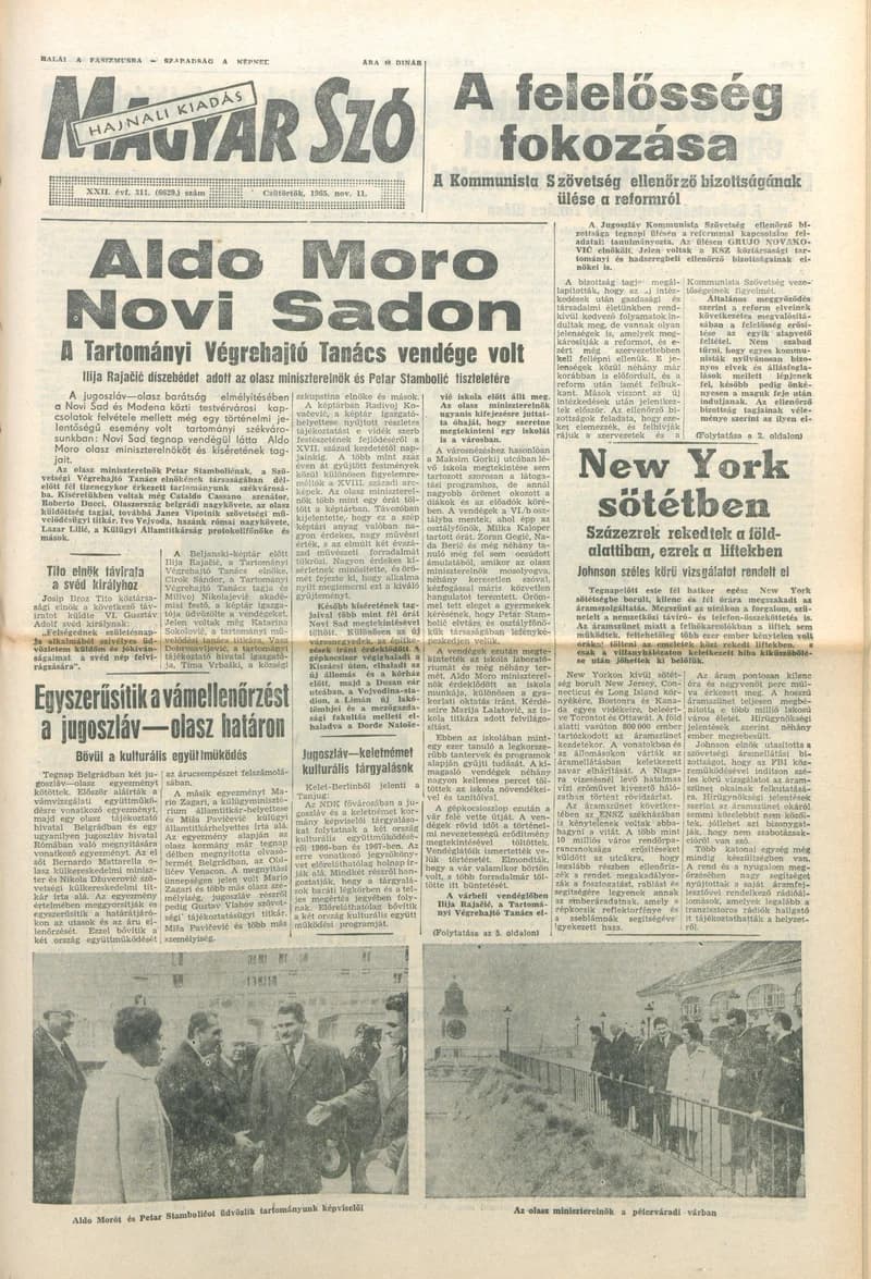 Magyar Szó, 22. évf. 1965. november 11. 311. sz.