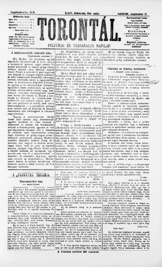 Torontál, 24. évf. 1895. szeptember 12. 209. sz.