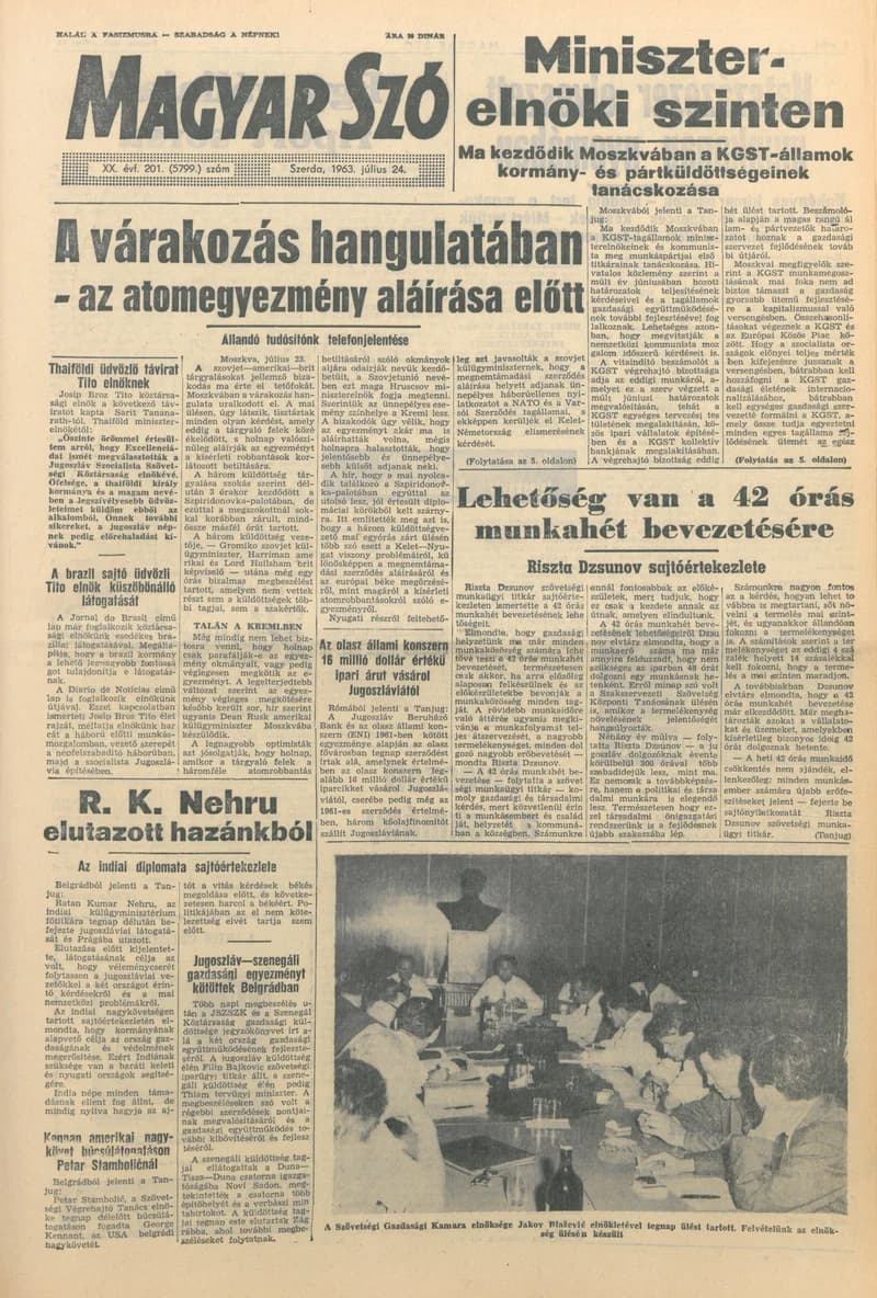 Magyar Szó, 20. évf. 1963. július 24. 201. sz. 1–14. oldal