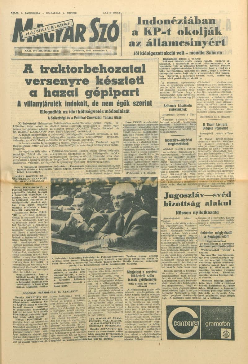 Magyar Szó, 22. évf. 1965. november 4. 304. sz.