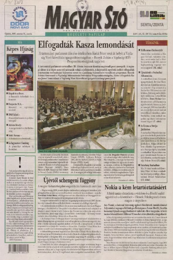 Magyar Szó, 64. évf. 2007. március 21. 67. sz. 1–20. oldal