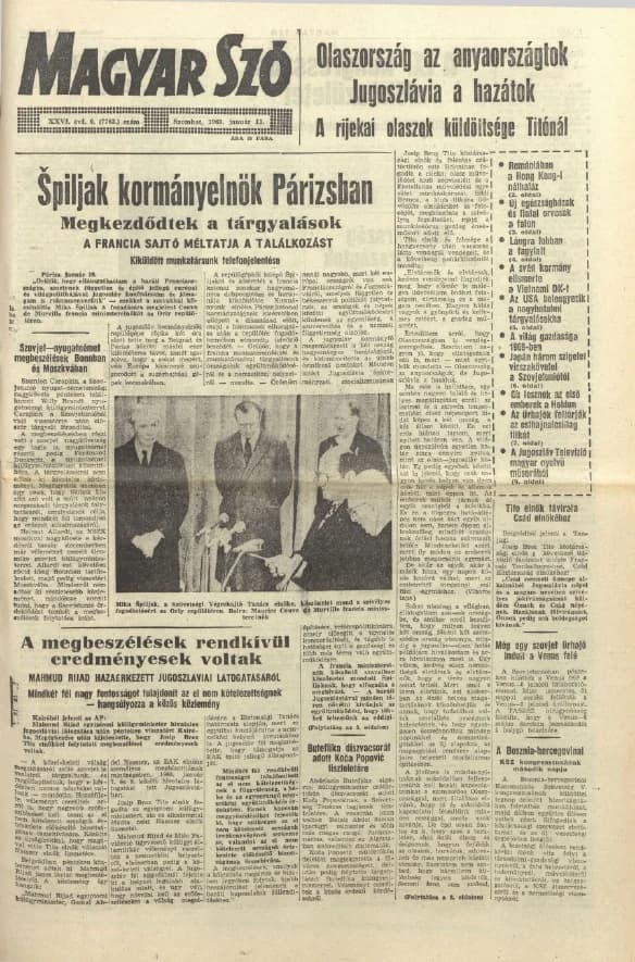 Magyar Szó, 26. évf. 1969. január 11. 9. sz. 1–16. oldal