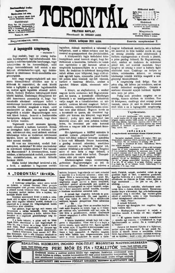 Torontál, 39. évf. 1910. szeptember 7. 203. sz.