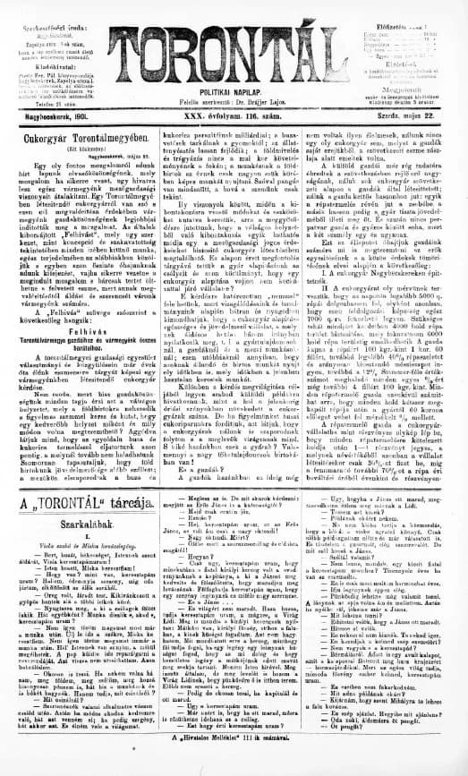 Torontál, 30. évf. 1901. május 22. 116. sz.