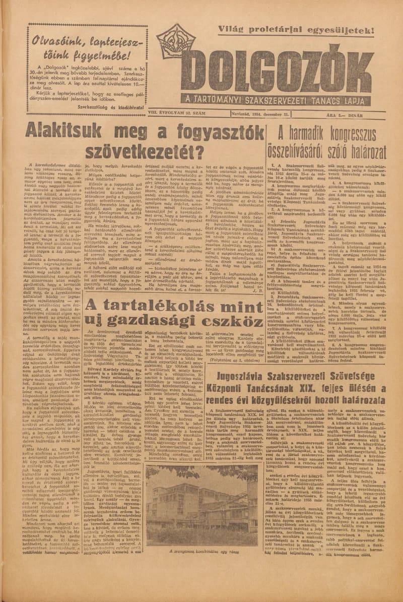 Dolgozók, 8. évf. 1954. december 21. 52. sz.