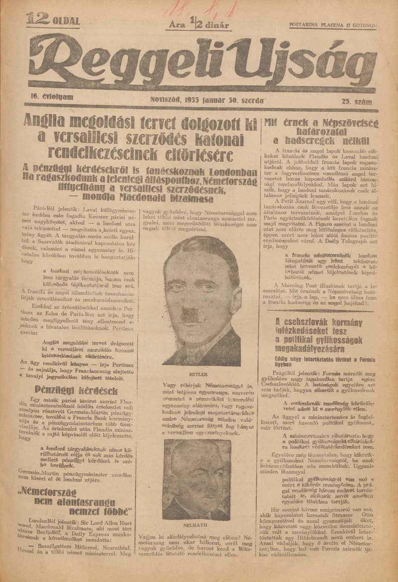 Reggeli Újság, 16. évf. 1935. január 30. 25. sz.