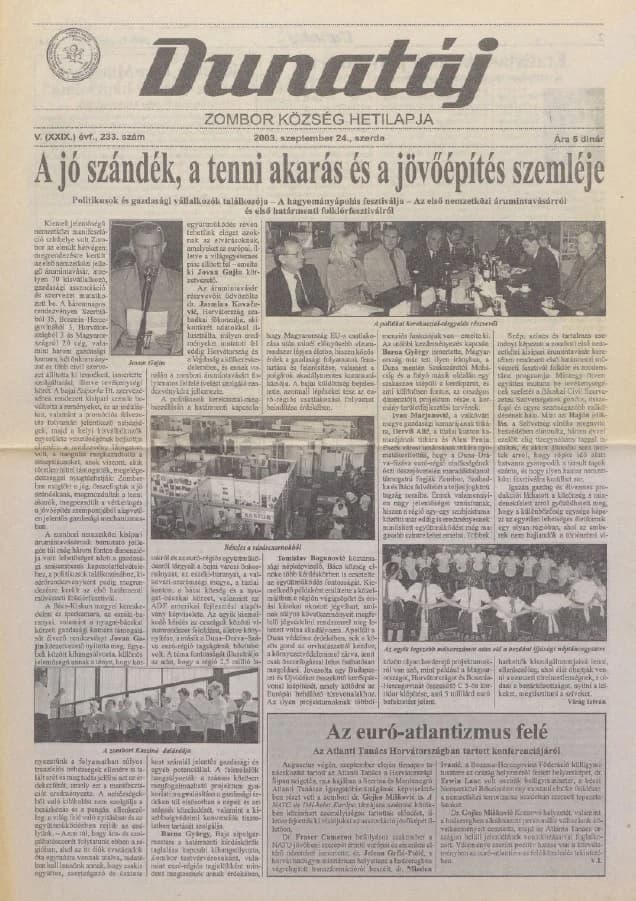Dunatáj, 5. évf. 2003. szeptember 24. 233. sz.