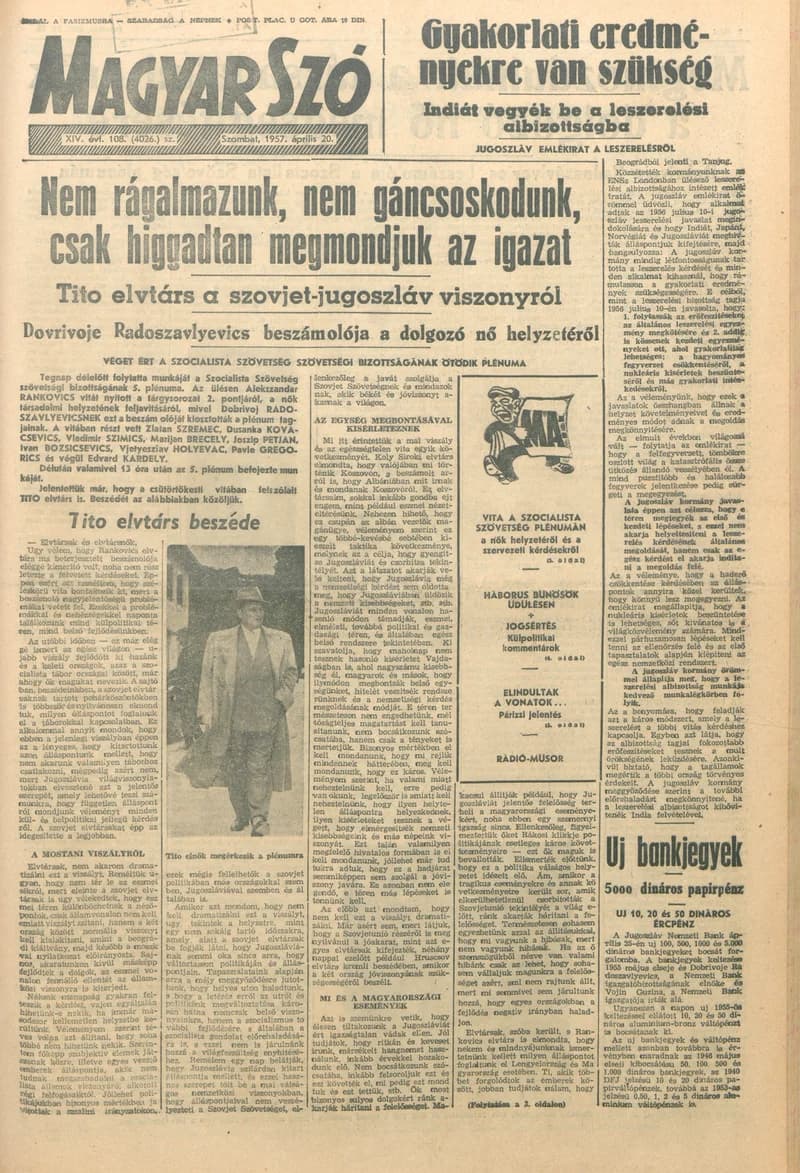 Magyar Szó, 14. évf. 1957. április 20. 108. sz. 1–10. oldal