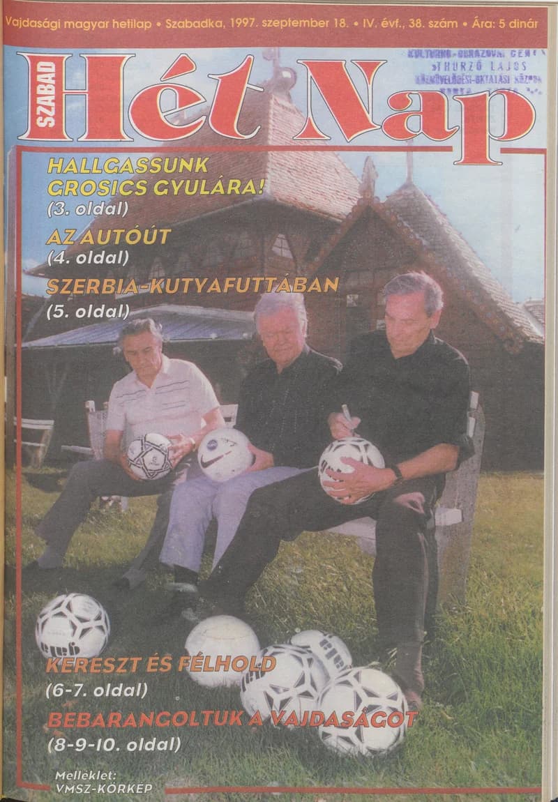 Szabad Hét Nap, 4. évf. 1997. szeptember 18. 38. sz.
