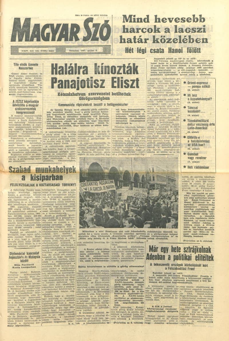 Magyar Szó, 24. évf. 1967. május 6. 121. sz. 1–12. oldal