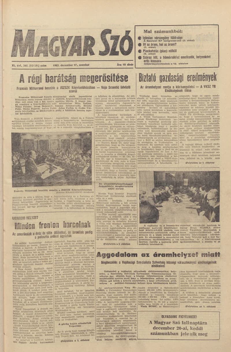 Magyar Szó, 40. évf. 1983. december 17. 345. sz.