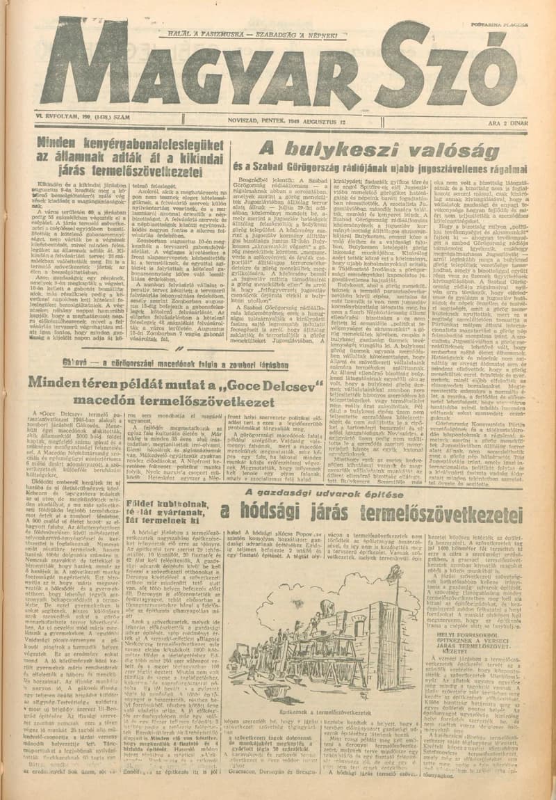 Magyar Szó, 6. évf. 1949. augusztus 12. 190. sz. 1–4. oldal
