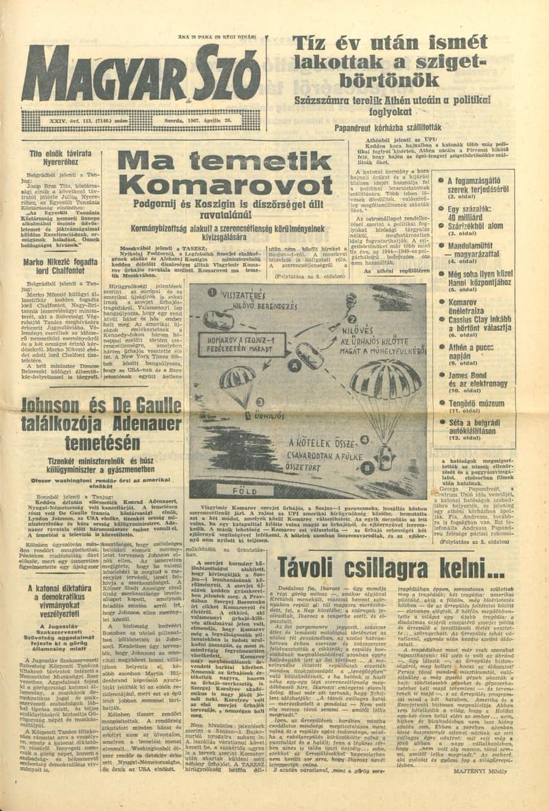 Magyar Szó, 24. évf. 1967. április 26. 113. sz. 1–16. oldal