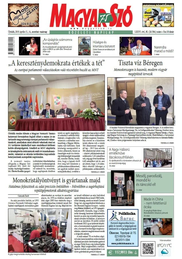 Magyar Szó, 76. évf. 2019. április 13. – 14. 85. sz. 1–42. oldal