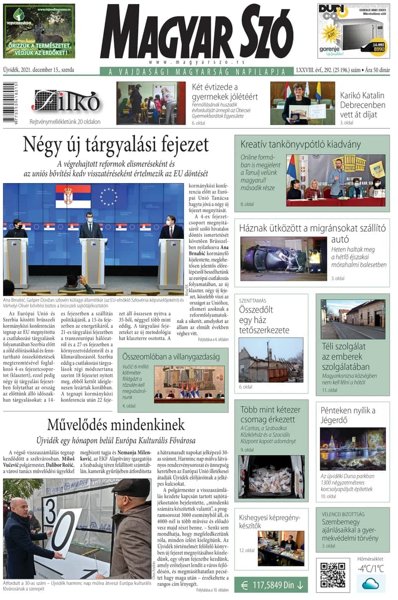 Magyar Szó, 78. évf. 2021. december 15. 292. sz. 1–16. oldal