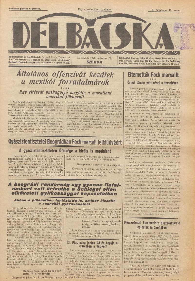 Délbácska, 10. évf. 1929. március 27. 73. sz.