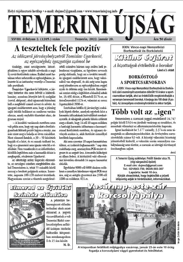 Temerini Újság, 28. évf. 2022. január 20. 2. sz.