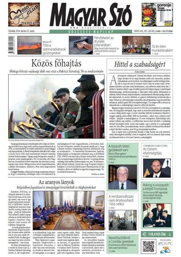 Magyar Szó, 75. évf. 2018. október 23. 247. sz. 1–20. oldal