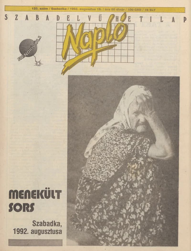 Napló - Szabadelvű hetilap, 3. évf. 1992. augusztus 19. 120. sz.