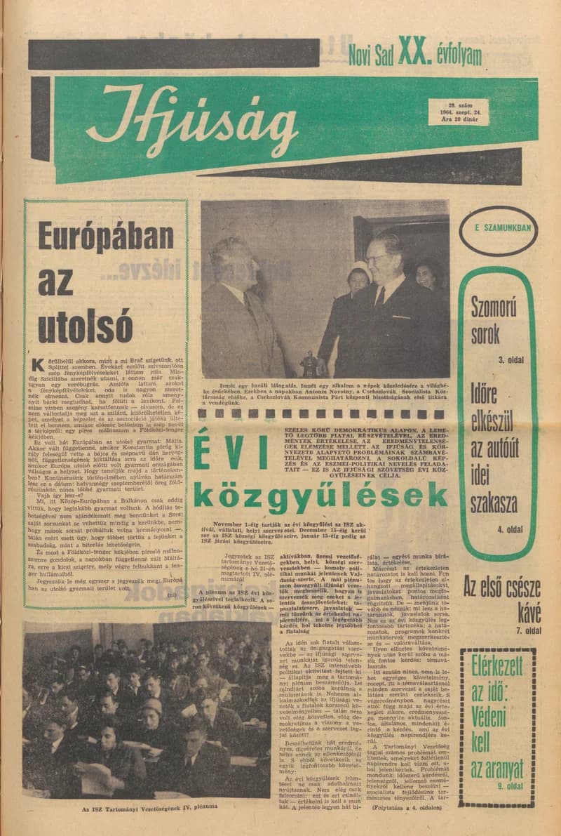 Ifjúság, 20. évf. 1964. szeptember 24. 29. sz.