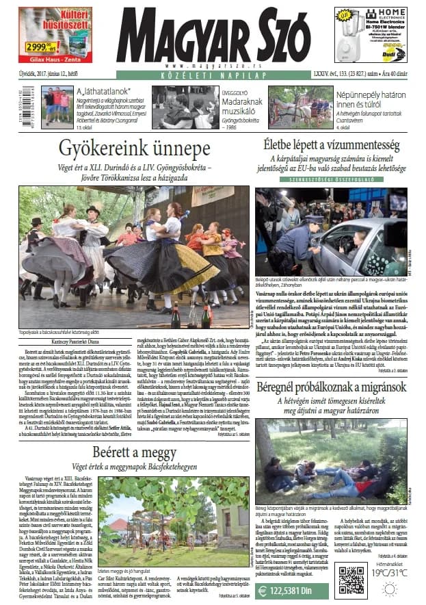 Magyar Szó, 74. évf. 2017. június 12. 133. sz. 1–20. oldal